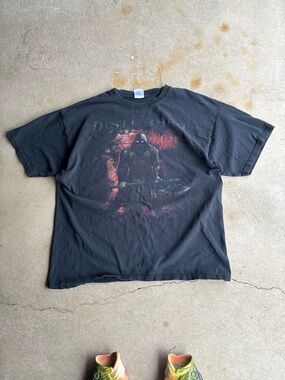 Vintage Disturbed Boxy Faded Black Band Tee